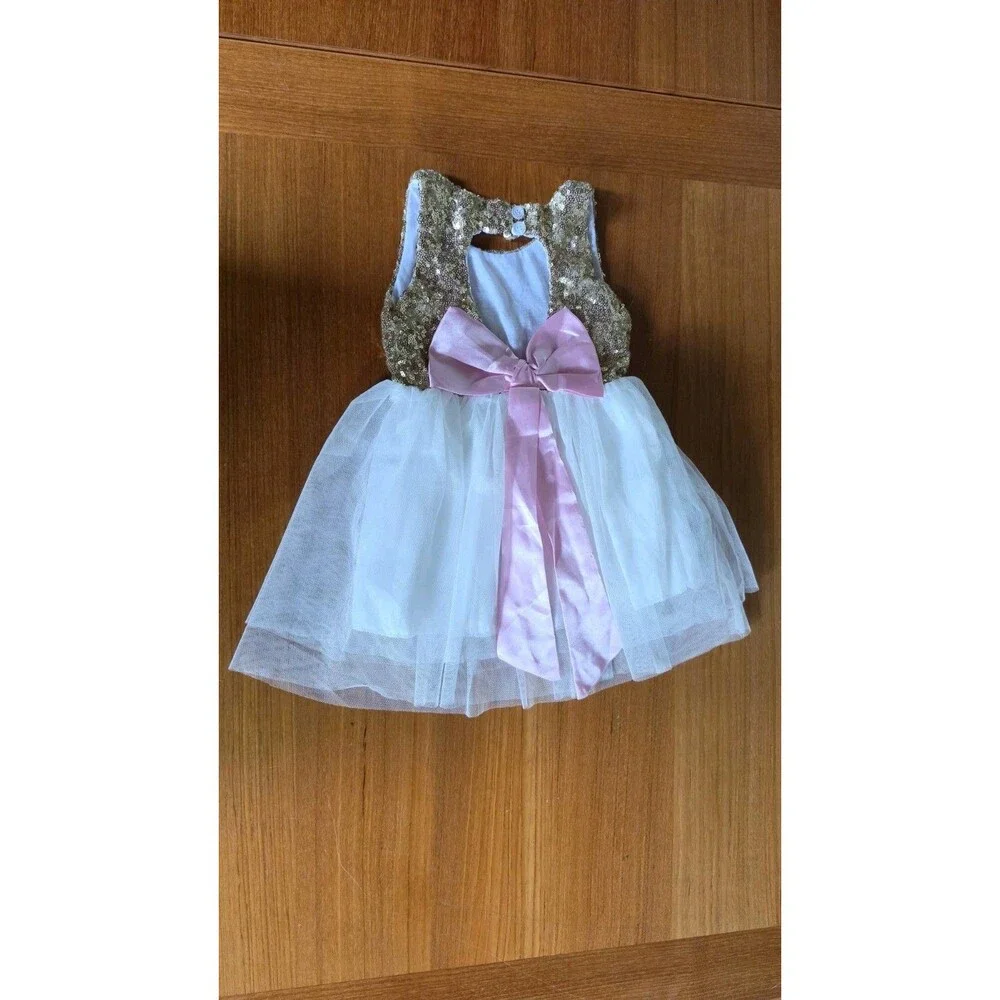 Toddler Gold Sequin Tutu Dress READ Description
